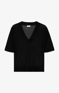 Gładki t-shirt swetrowy^Vistula Outlet