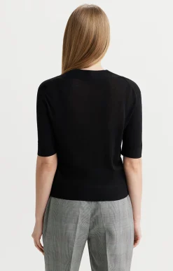 Gładki t-shirt swetrowy^Vistula Outlet