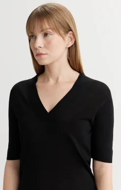 Gładki t-shirt swetrowy^Vistula Outlet